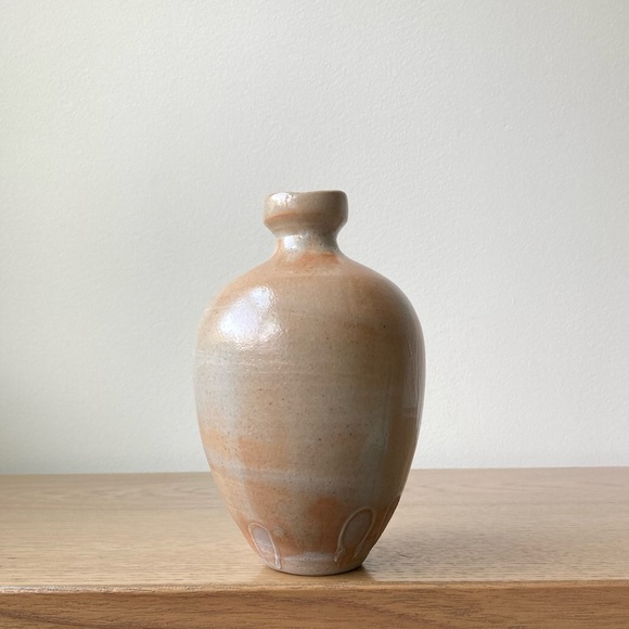 studio pottery vanilla sherbet artist signed handthrown stoneware vase handmade - Picture 7 of 10